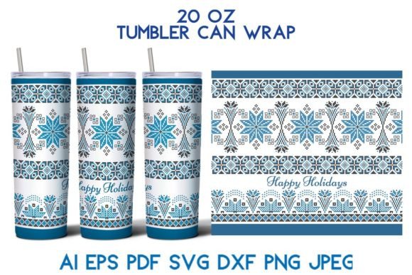 20 Oz Tumbler Christmas Embroidery SVG