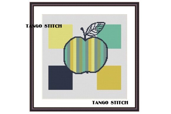 Apple Cross Stitch Silhouette Embroidery