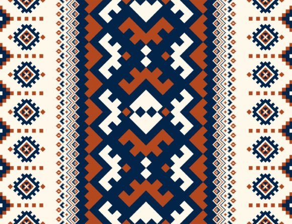 Aztec Embroidery Geometric Pattern