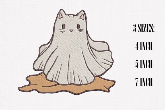Boo Ghost Cat Halloween Embroidery