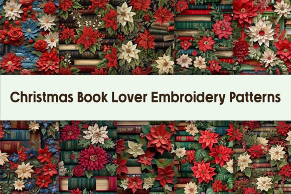 Christmas Book Lover Embroidery