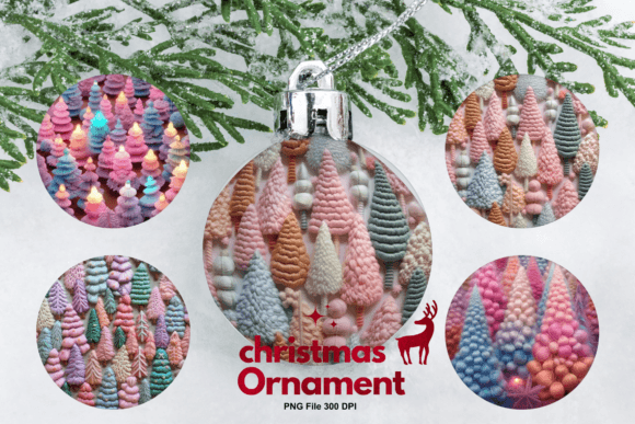 Christmas Tree Embroidery Ornament PNG