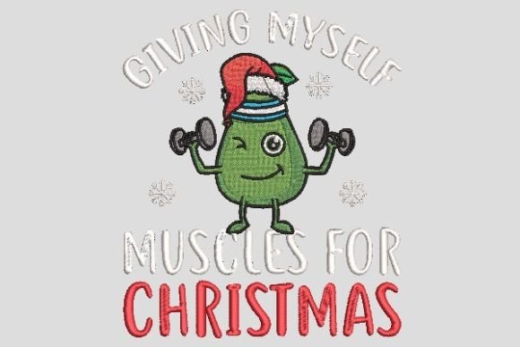 Giving Muscle for Christmas Embroidery